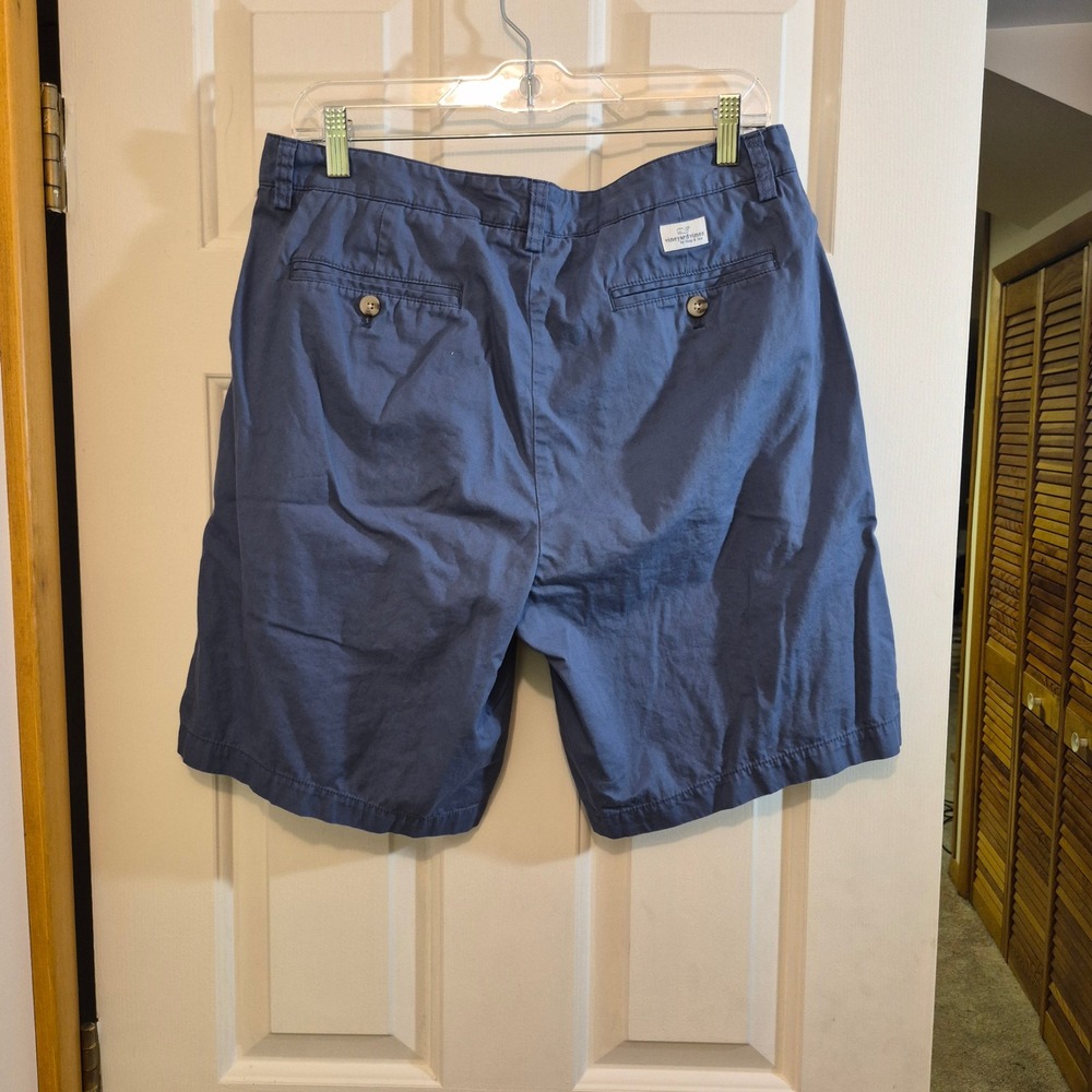 Vineyard Vines Mens Blue Cotton Chino Shorts Size 33 Preppy Casual 9 Inch Inseam - Picture 2 of 5